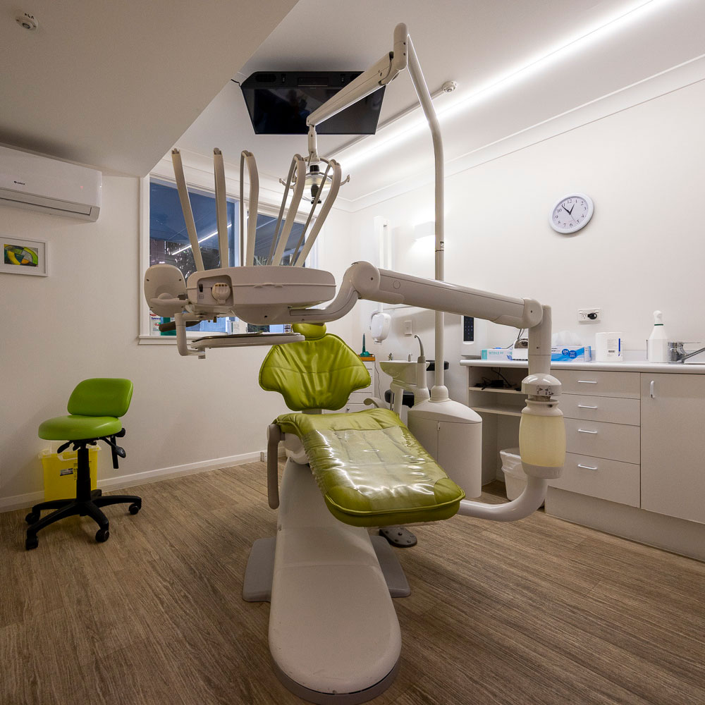 A treatment chair at Thorndon Dental, Wellington